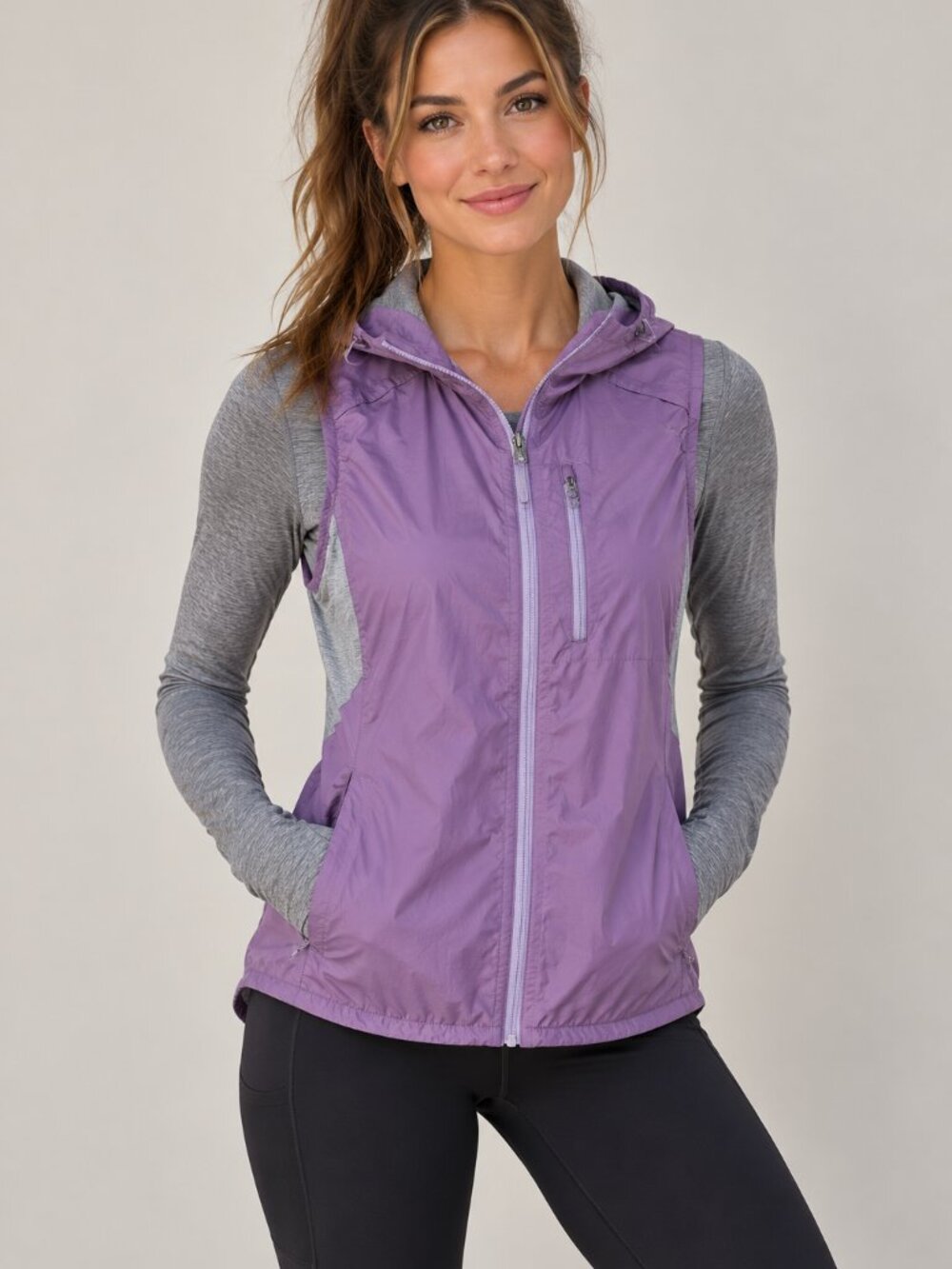 Smartwool Purple Hooded Lightweight Running Vest Women’s Size Small